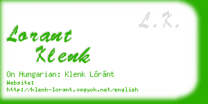 lorant klenk business card